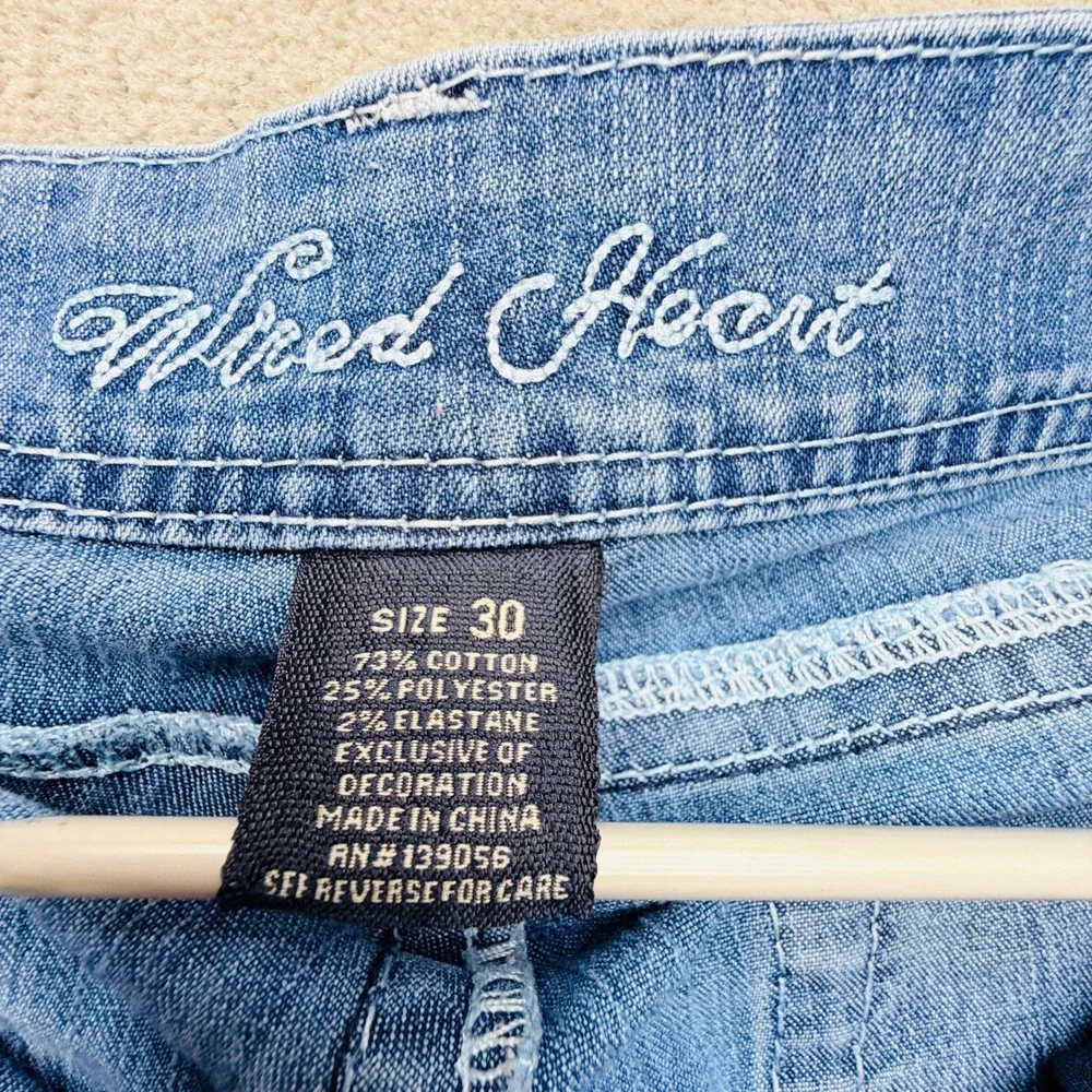 Wired Heart Womens Bootcut Jeans Size 30 Medium Wash Blue Denim Stretch RN139056